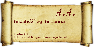 Andaházy Arianna névjegykártya